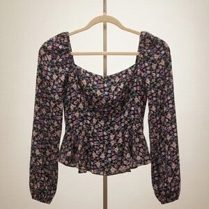 Miami Floral Print Long Sleeve Blouse